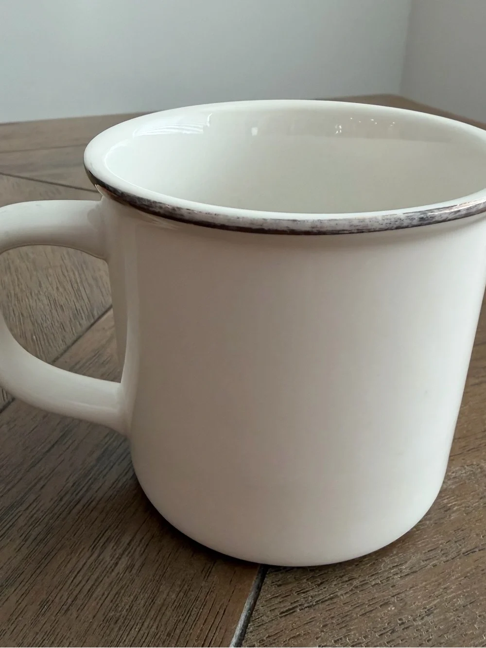 POTTERY BARN Plaid “ P ” Initial Mug Gold Rimmed 14 oz Coffee Tea Cup Monogram